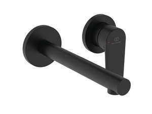 Mitigeur de lavabo mural Ceralife O monocommande noir soie